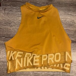 Nike Gold and Black Athletic Top